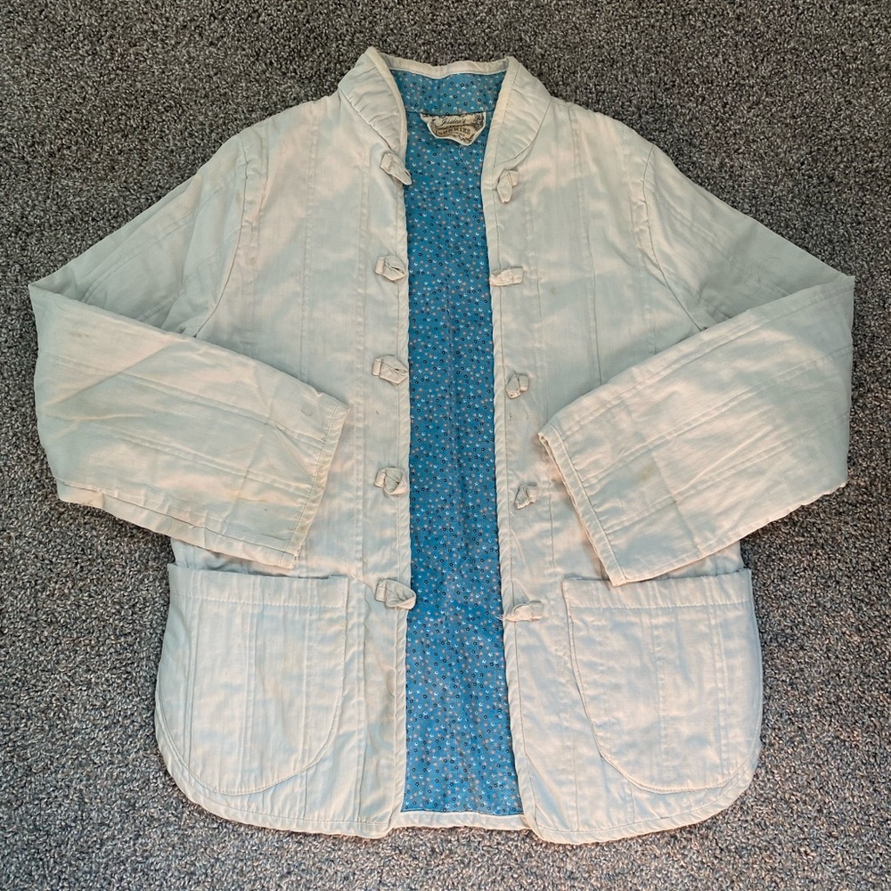 1970s vintage Jessica's Gunnies Gunne Sax Floral Blue white Jacket coat